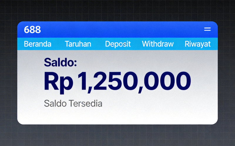 Tampilan dashboard akun M88 setelah login berhasil menampilkan menu saldo dan navigasi