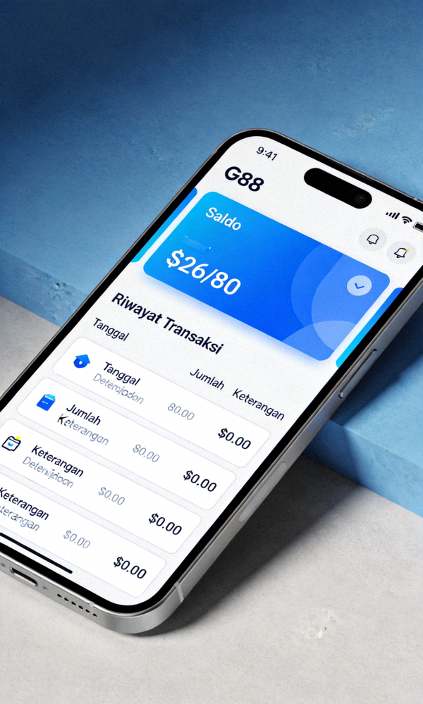 Dashboard akun pengguna M88 di mobile untuk melihat saldo dan riwayat transaksi