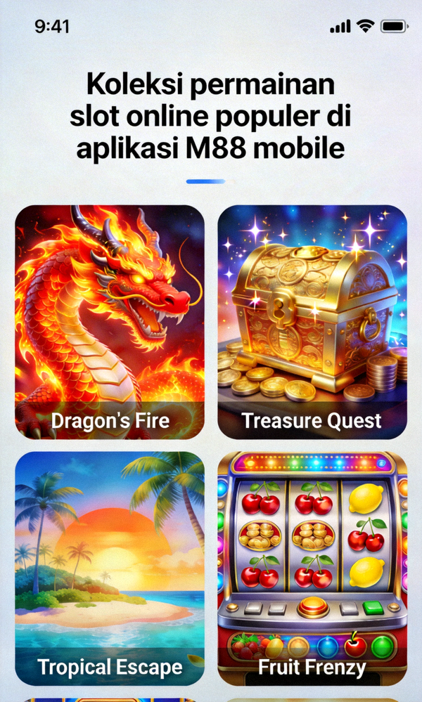 Koleksi permainan slot online populer di aplikasi M88 mobile dengan grafis yang tajam